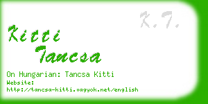 kitti tancsa business card